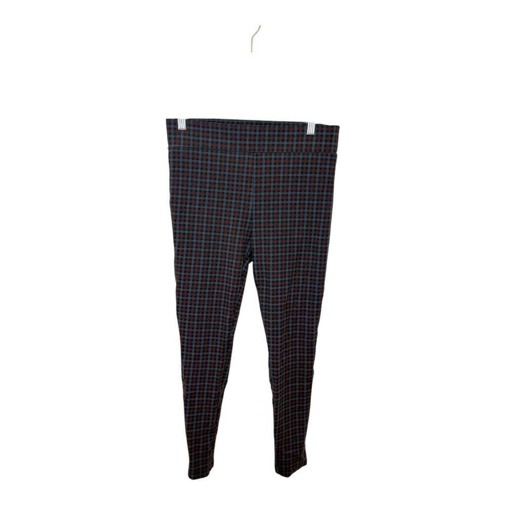 LOFT Burgundy Plaid Stretch Skinny Pants Ankle Leggings Casual Workwear Medium